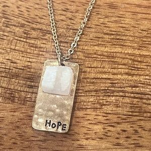 Hope Necklace in Gold (Hammered Brass) Etched with a Crystal